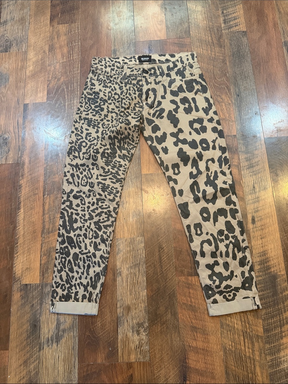 Hudson Jeans Leopard Skinny Jeans - Beige and Black 26 (875)
